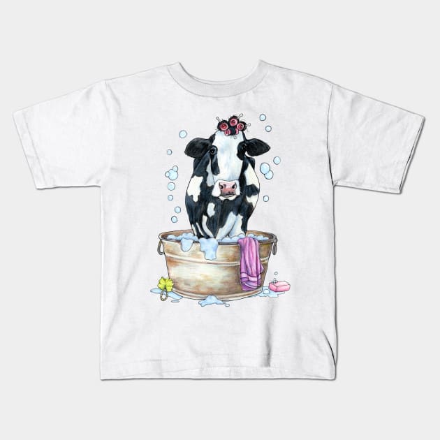 Moo Updo Kids T-Shirt by Julie Townsend Studio